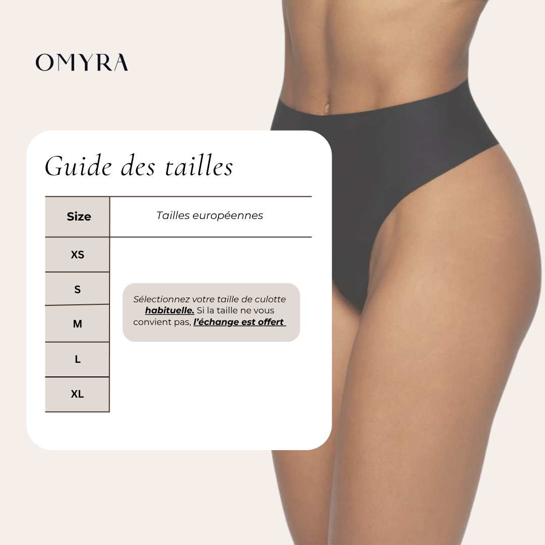 Tanga invisible taille haute (Anti-Cameltoe)