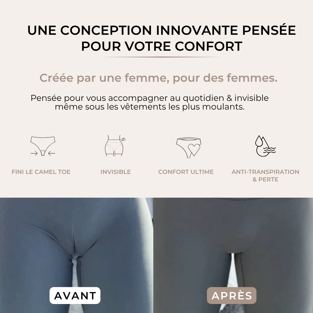 Tanga invisible taille haute (Anti-Cameltoe)